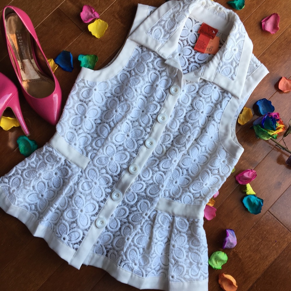 Sheer peplum shirt